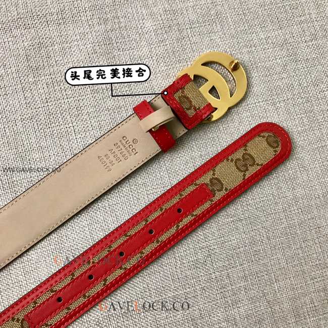 Gucci Classic Belt Handmade Original Size Brown & Red